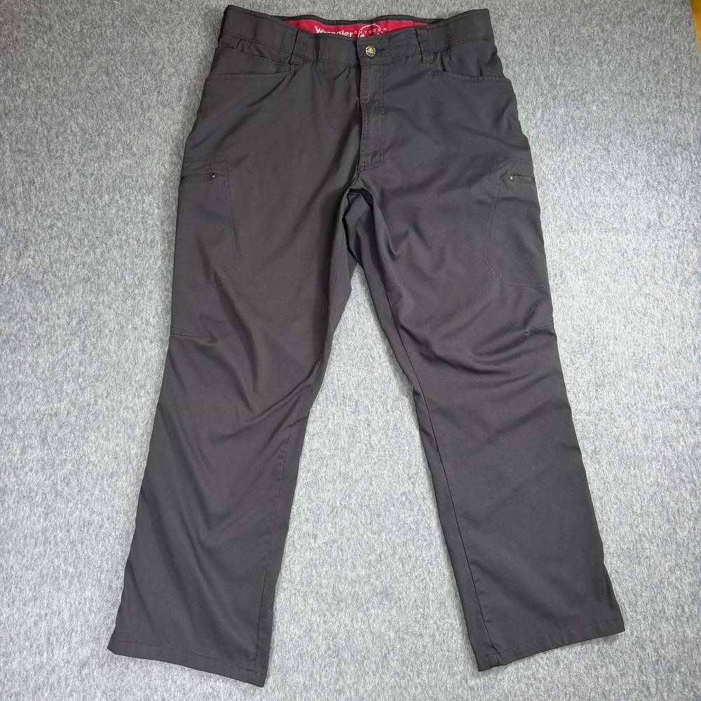 Wrangler Pants Mens 36/30 Black Outdoor Series NW780BL Stretch Hiking Utility